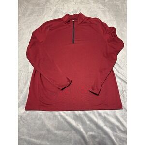 Beardedgoat Mens Size M Red Long Sleeve 1/4 Zip Pullover